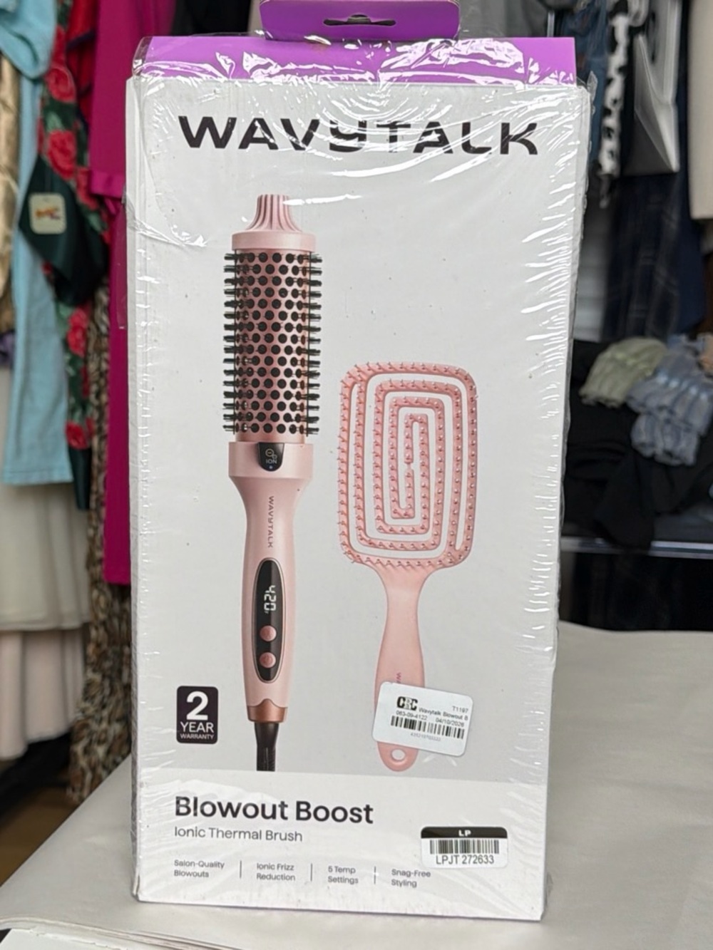 Wavytalk Blowout Boost Ionic Thermal Brush — Pink